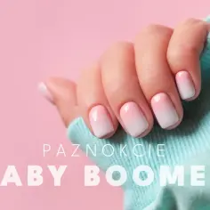 Delikatne paznokcie baby boomer w kolorze różowo-białym, idealne na każdą okazję.